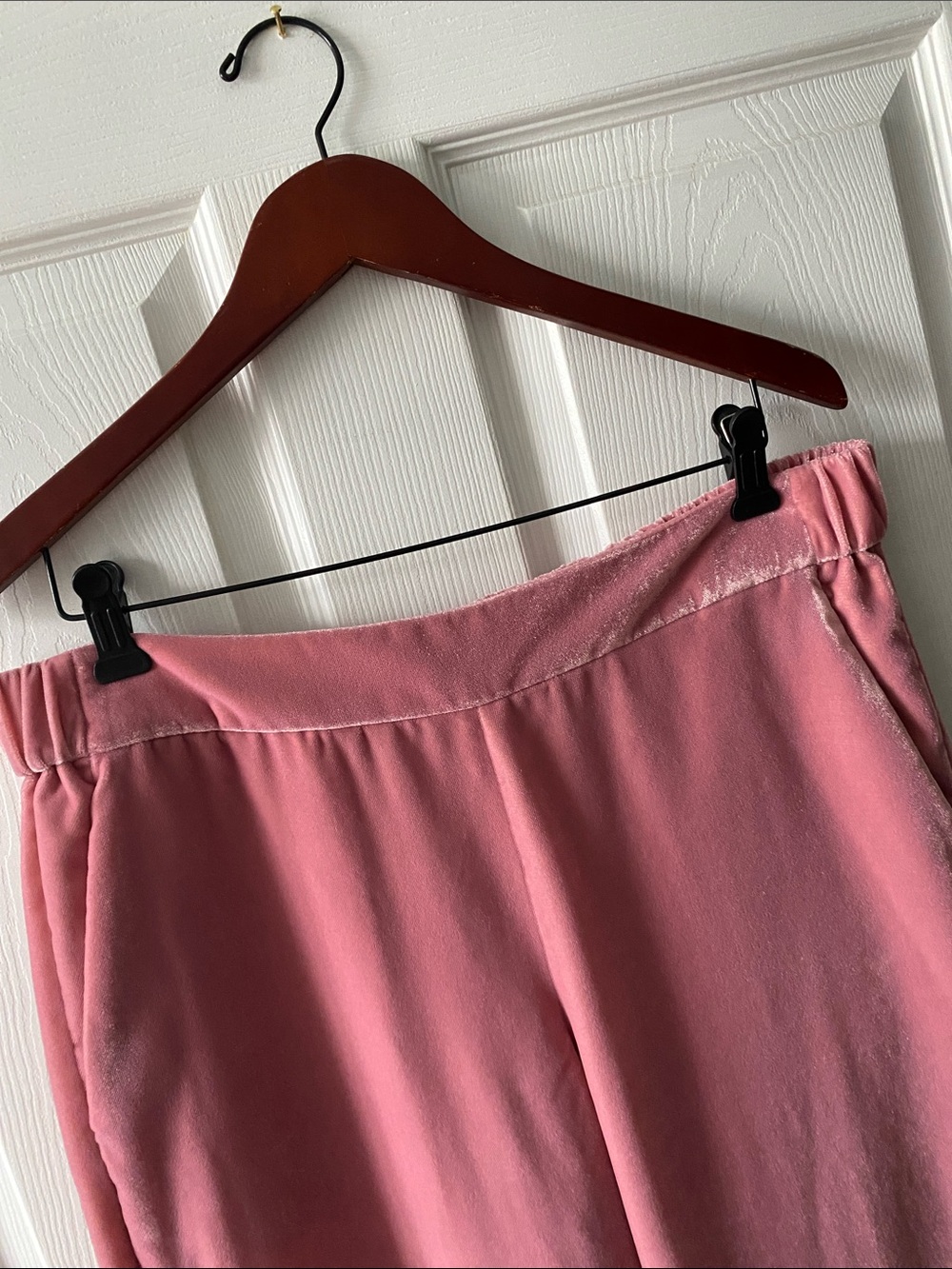 J. Crew Dusty Rose Velvet Cropped Pants